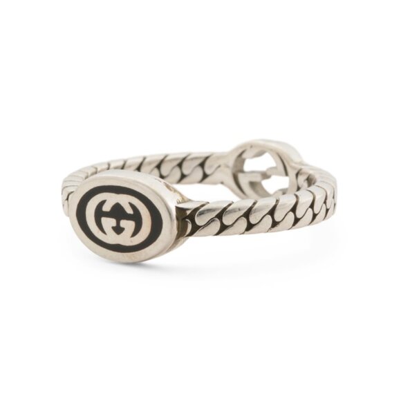 GUCCI Silver Made In Italy Sterling Silver Interlocking G Ring - Picture 1 of 2